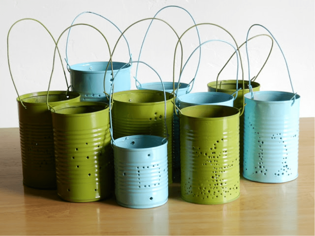 Tin can lanterns