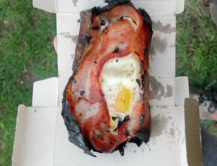 Paper Bag Eggs and Bacon