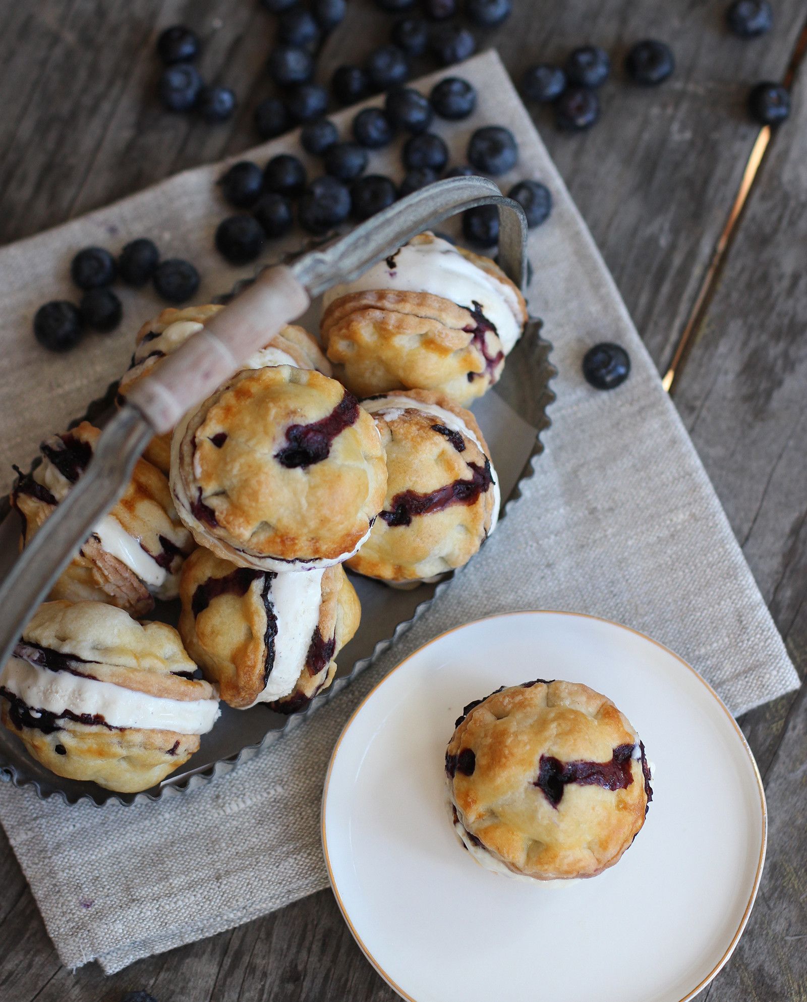 Blueberry Pie Ice Cream Sandwiches