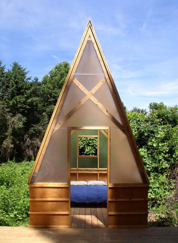 A view of the sleeping hut.
