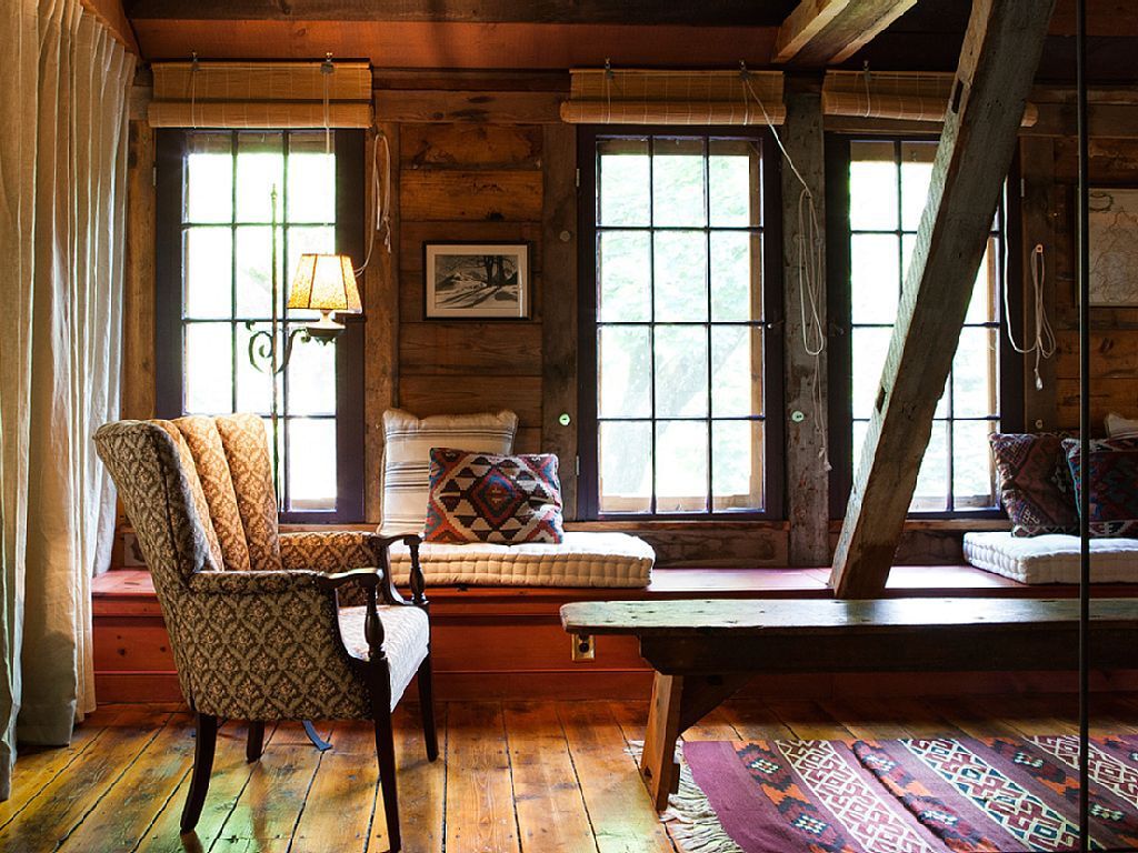 The second floor sitting room in the restored barn.