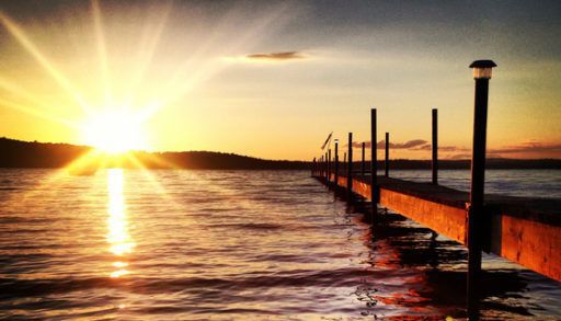 Sunset at the end of the dock