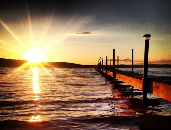 Sunset at the end of the dock