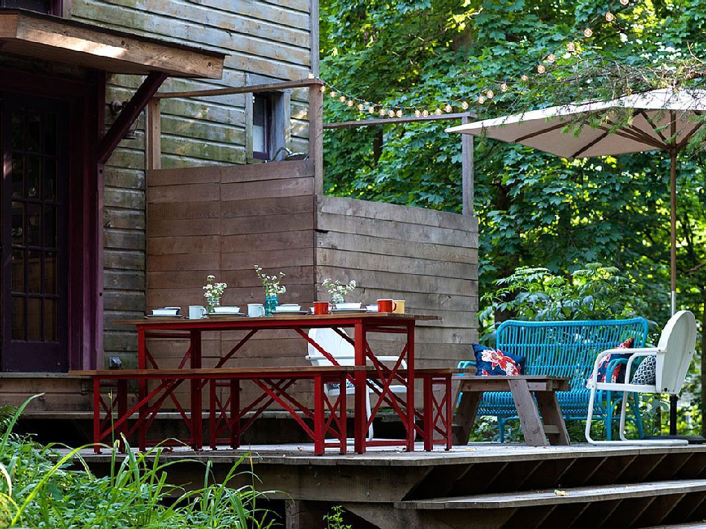 The back deck at the restored barn.