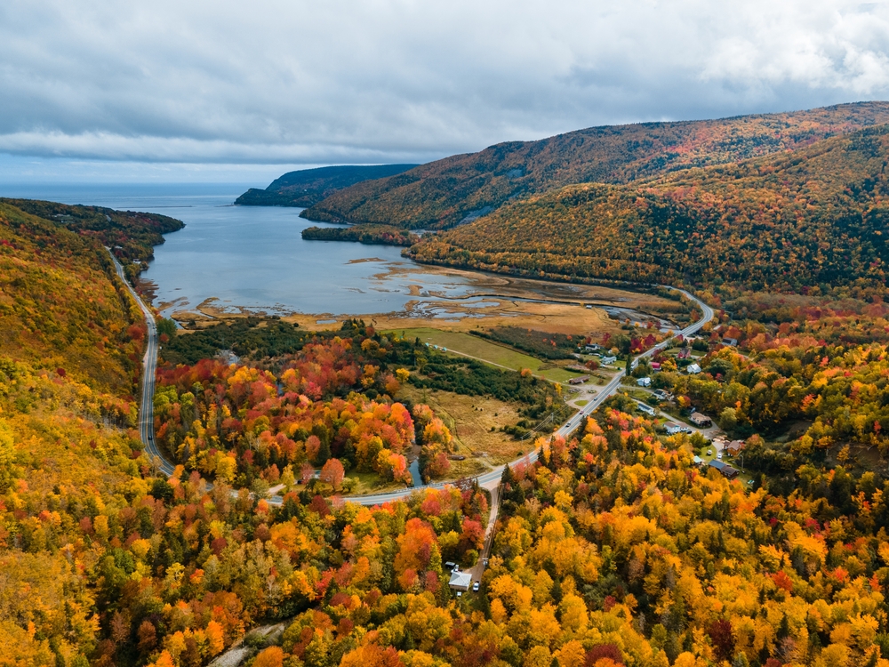 South Ingonish Harbour in autumn, Cape Breton Islands, Nova Scotia.