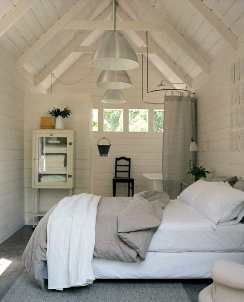 A cozy attic bedroom.