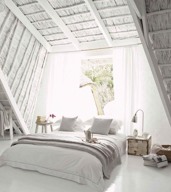 A cozy attic bedroom.