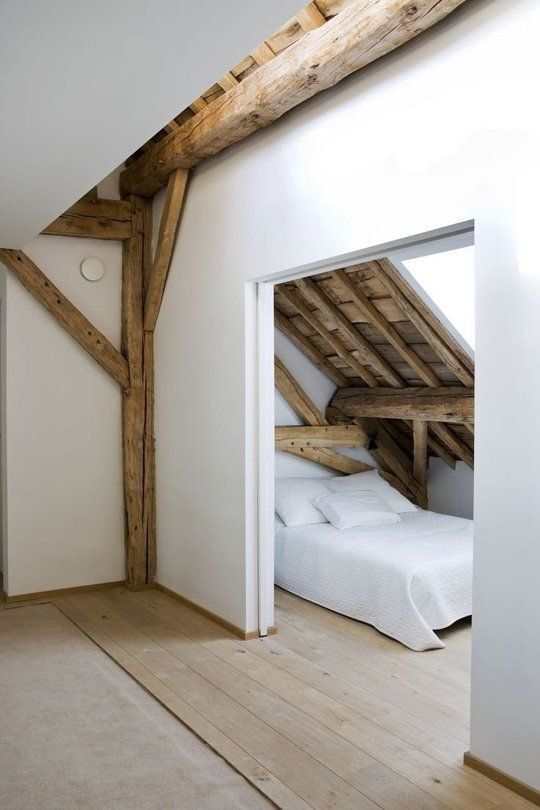 A cozy attic bedroom.