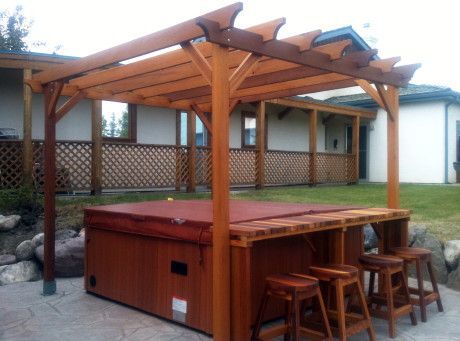 Pergola hot tub