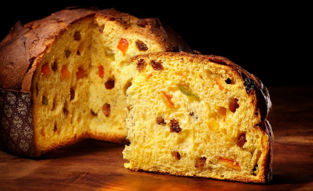 A panettone with a slice removed