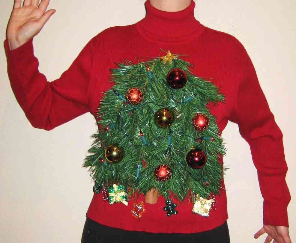 Ugly Red Christmas Tree Sweater