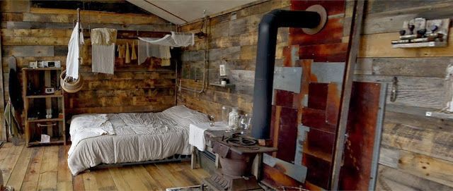 bedroom with a stove