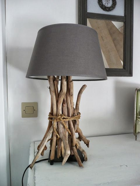 lamp with driftwood