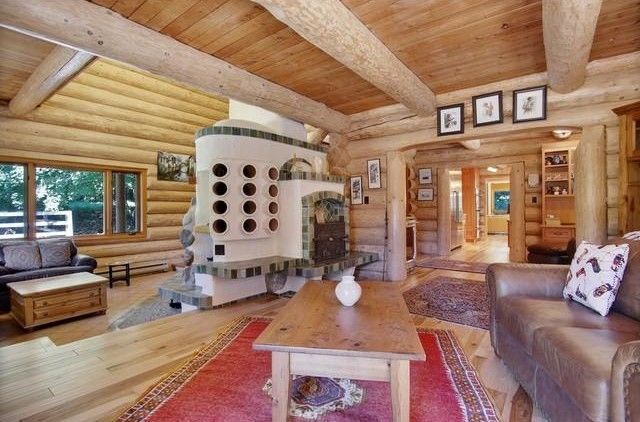 Living room with fireplace