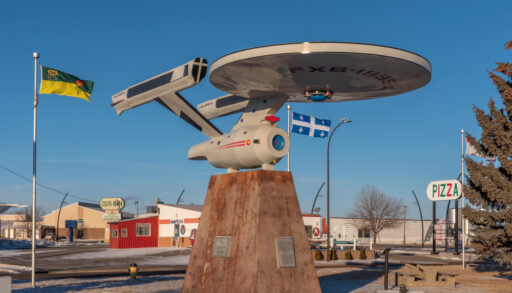The Star Trek Enterprise monument in Vulcan, Alberta.