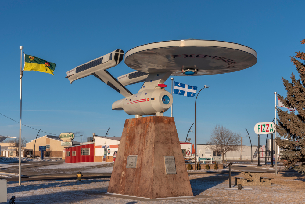 The Star Trek Enterprise monument in Vulcan, Alberta.