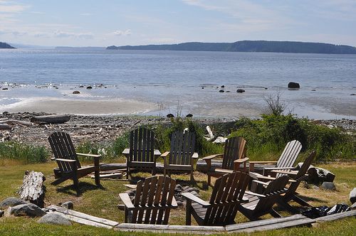Chairs in front of the ocean