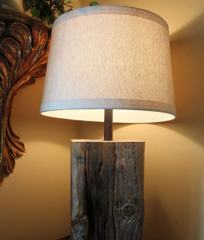 Salvaged wood lamp