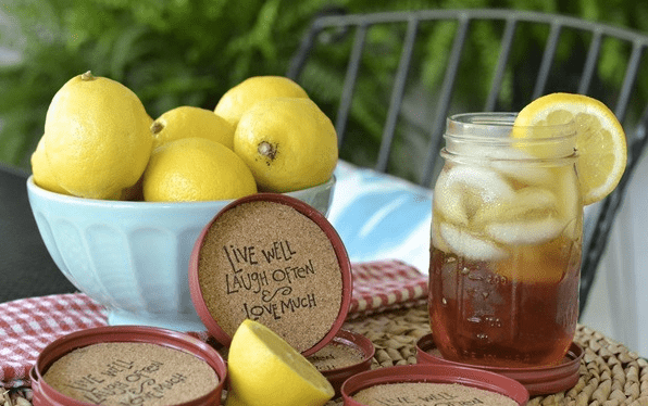 Glasses and coasters