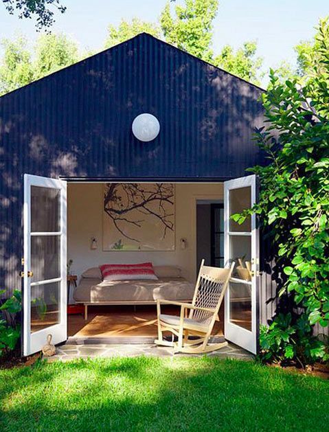 Shed with open doors but no windows