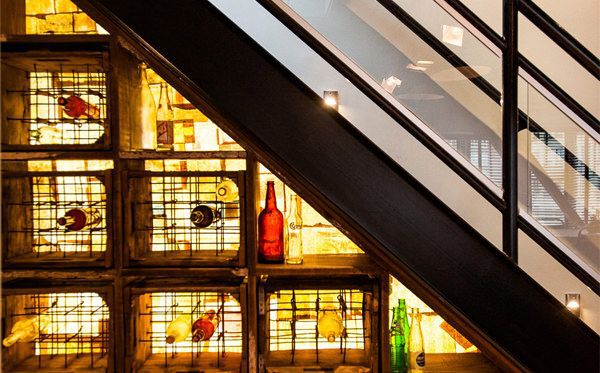 Wine rack under stairs