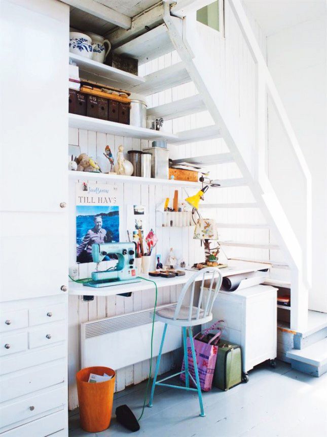 office space under stairs