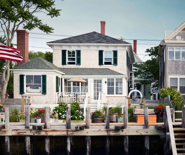 Exterior view of cottage over water