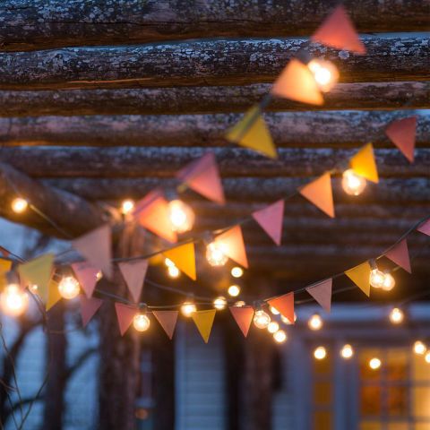 string lights and bunting