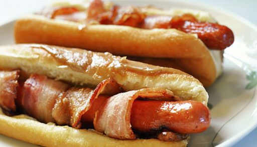 bacon-wrapped hot dogs