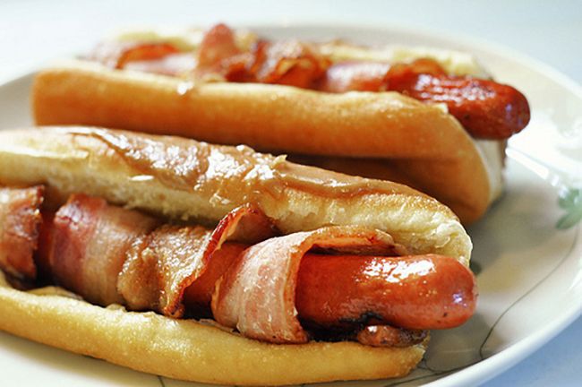 bacon-wrapped hot dogs
