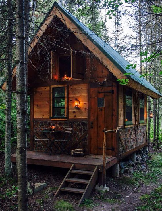 Small cabin in woods