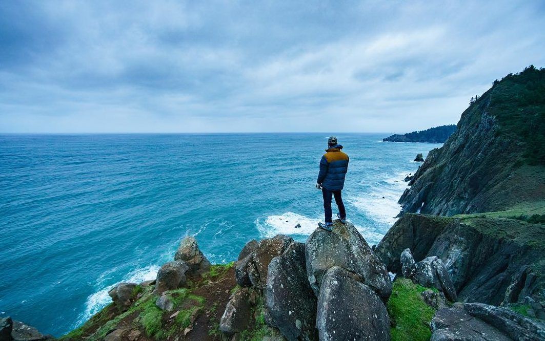 Norris looking over the ocean