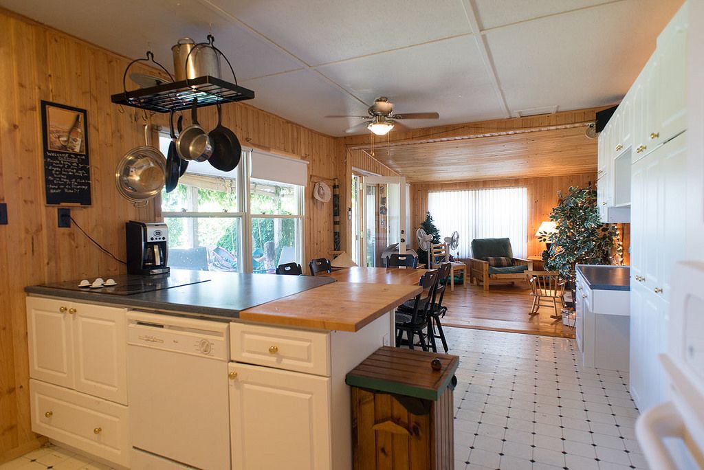 Kitchen leading into living room