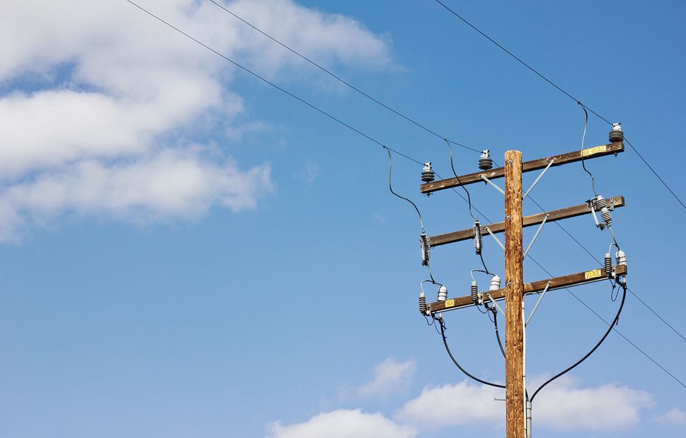 Low angle of a power line.