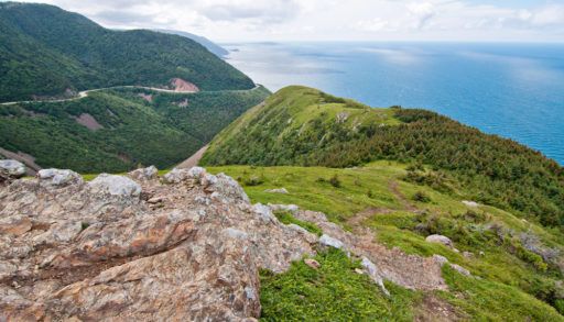 View of the Cabot Trail in Cape Breton, Nova Scotia.