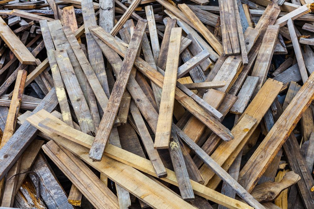 Pile of old wooden boards.