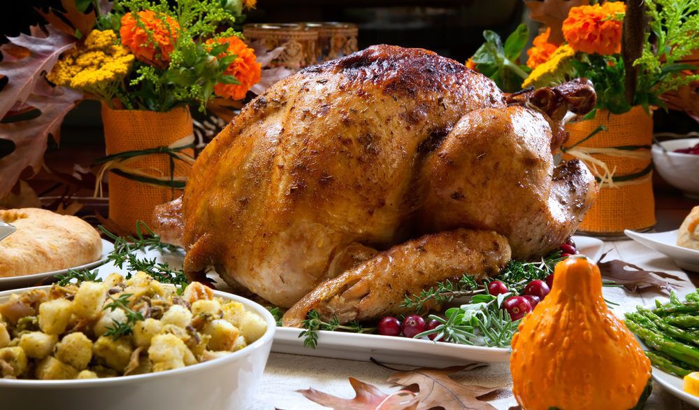 Abundant Thanksgiving feast.