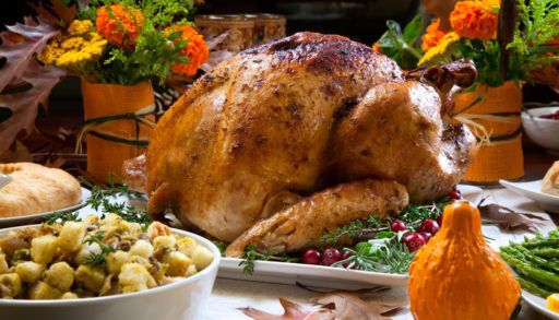 Abundant Thanksgiving feast.