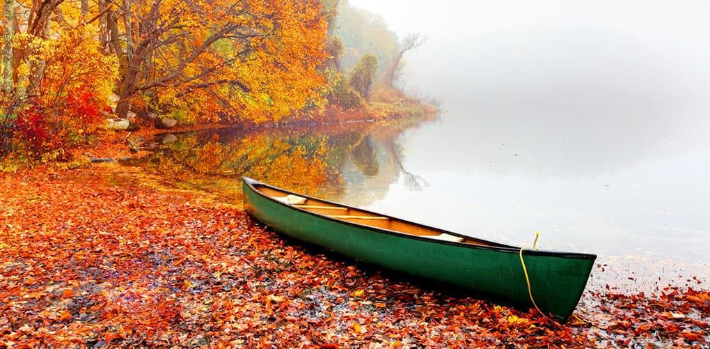 Canoe by a lake