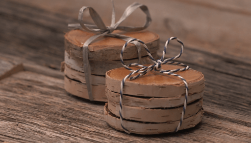 DIY branch coasters