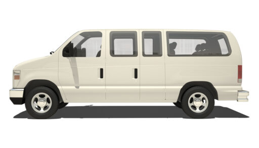 White cargo van isolated on a white background.