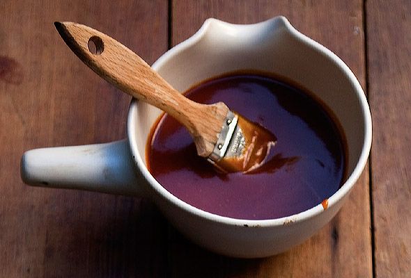 Dish of barbecue sauce