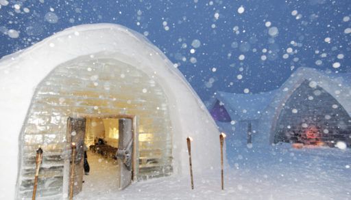Ice hotel exterior