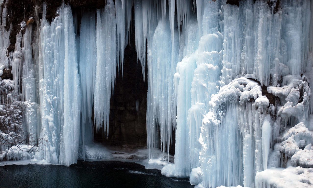 Frozen waterfall
