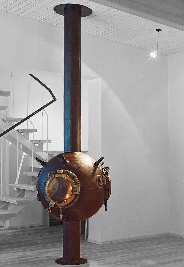 Sea mine wood stove