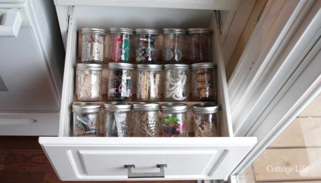 DIY Mason Jar Drawer Organizer