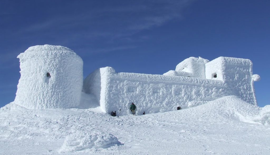 Winter castle made out of snow.