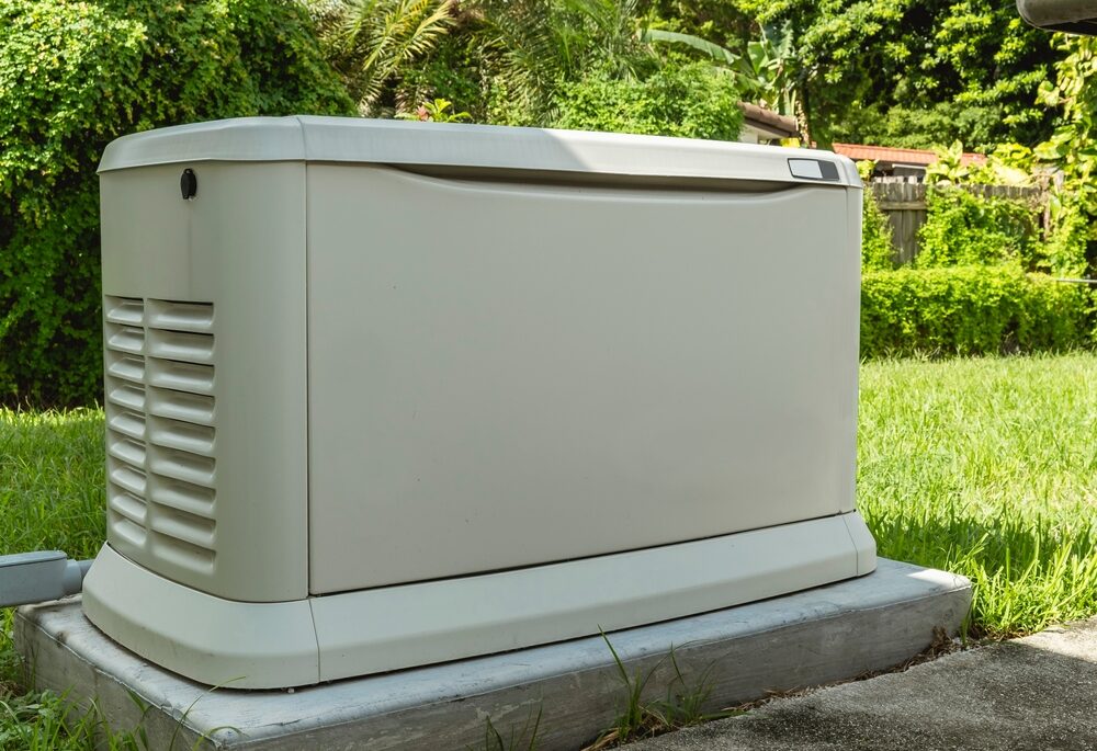 White home standby power backup generator.