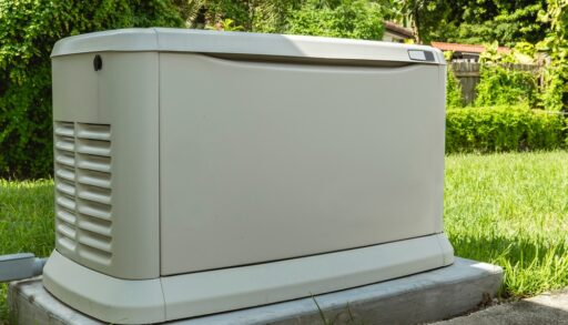 White home standby power backup generator.