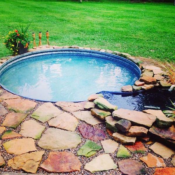 Create an oasis with flagstones and pond accessories